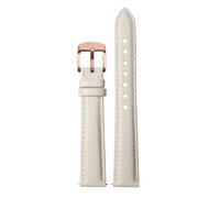 NFJNFCF 14mm 16mm 18mm 20mm Cowhide Plain Watchband Compatible With Casio Fossil Citizen Watch Strap DW Ladies Bracelet Sky Blue Pink Brown(White rose gold,18mm width)