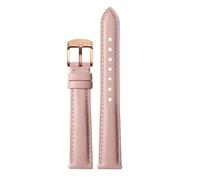 NFJNFCF 14mm 16mm 18mm 20mm Cowhide Plain Watchband Compatible With Casio Fossil Citizen Watch Strap DW Ladies Bracelet Sky Blue Pink Brown(Light pink rose gold,16mm width)