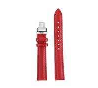 NFJNFCF 15mm Soft Cowhide Watchband Compatible With COACH Boyfriend Series First Layer Cowhide Bracelet Ladies Watch Accessories Red/Pink/Black/Whit(Red sk)