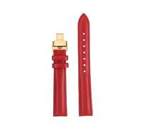 NFJNFCF 15mm Soft Cowhide Watchband Compatible With COACH Boyfriend Series First Layer Cowhide Bracelet Ladies Watch Accessories Red/Pink/Black/Whit(Red gk)