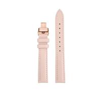 NFJNFCF 15mm Soft Cowhide Watchband Compatible With COACH Boyfriend Series First Layer Cowhide Bracelet Ladies Watch Accessories Red/Pink/Black/Whit(Pink rk)