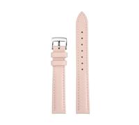 NFJNFCF 15mm Soft Cowhide Watchband Compatible With COACH Boyfriend Series First Layer Cowhide Bracelet Ladies Watch Accessories Red/Pink/Black/Whit(Pink silver)