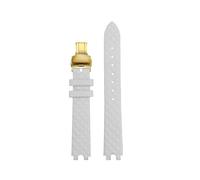 NFJNFCF 16mm Cowhide Watch Band Compatible With Versace Vanitas Micro Soft Comfortable Female U-Shaped Interface Watch Strap Accessories(B White gold)