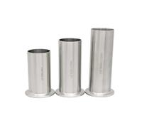 NFJNFCF 19-102mm 1.5"-4'' Tri Clamp x 80 100 120 mm Length Butt Weld Ferrule SUS304 316L Stainless Steel Pipe Fitting Homebrew(304,80MM_63K77.5)