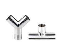 NFJNFCF 19 25 32 38 45 51 57 63 76 Mm SUS 304 Stainless Steel Hose Barb Tail Y T Shape 3 Ways Pipe Fitting Connector(Y Shaped 38mm)