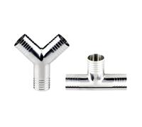 NFJNFCF 19 25 32 38 45 51 57 63 76 Mm SUS 304 Stainless Steel Hose Barb Tail Y T Shape 3 Ways Pipe Fitting Connector(Y Shaped 63mm)