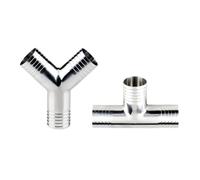 NFJNFCF 19 25 32 38 45 51 57 63 76 Mm SUS 304 Stainless Steel Hose Barb Tail Y T Shape 3 Ways Pipe Fitting Connector(Y Shaped 45mm)