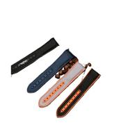 NFJNFCF 20/21/22mm Rubber Silicone Back Watch Band Nylon Watchband Compatible With Omega Strap Seamaster 300 Speedmaster 8900 Planet Ocean Tools(Grey orange SK,22mm)