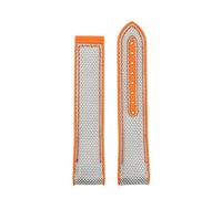 NFJNFCF 20mm 21mm 22mm Curved Strap Compatible With Omega Seamaster 300 Ocean Speedmaster 8900 Planet Ocean Fabric Nylon Rubber Men WatchBand Tools(Gray orange no clasp,22mm)
