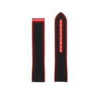 NFJNFCF 20mm 21mm 22mm Curved Strap Compatible With Omega Seamaster 300 Ocean Speedmaster 8900 Planet Ocean Fabric Nylon Rubber Men WatchBand Tools(Black Red no,21mm)