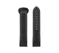NFJNFCF 20mm 21mm 22mm Curved Strap Compatible With Omega Seamaster 300 Ocean Speedmaster 8900 Planet Ocean Fabric Nylon Rubber Men WatchBand Tools(Black white black,21mm)