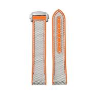 NFJNFCF 20mm 21mm 22mm Curved Strap Compatible With Omega Seamaster 300 Ocean Speedmaster 8900 Planet Ocean Fabric Nylon Rubber Men WatchBand Tools(Gray orange SK,22mm)