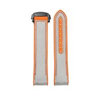 NFJNFCF 20mm 21mm 22mm Curved Strap Compatible With Omega Seamaster 300 Ocean Speedmaster 8900 Planet Ocean Fabric Nylon Rubber Men WatchBand Tools(Gray orange Bk,21mm)