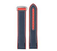 NFJNFCF 20mm 21mm 22mm Curved Strap Compatible With Omega Seamaster 300 Ocean Speedmaster 8900 Planet Ocean Fabric Nylon Rubber Men WatchBand Tools(Blue white SR,20mm)
