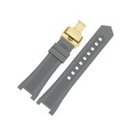 NFJNFCF 20x10mm 20x11mm 18x10mm 22x13mm Notched Silicone Watch Band Compatible With GC PASHA Black White Wristband Bracelet Men's Watch Accessories(Gray gold,24x14mm)