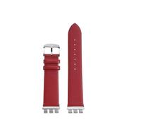 NFJNFCF 21mm Modified Cowhide Strap Compatible With Swatch YVS420 YVS454 YVS451 YVS400 YVB404 Men Women Adapter Bands Refit Ceramic Bracelet+Tools(Red silver pin)
