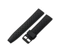 NFJNFCF Breathable Soft Silicone Watch Strap Compatible With Seiko No. 5 Rubber Canned Abalone Water Ghost Waterproof Watchband 20 22mm Accessories(Black-black buckle,22mm)