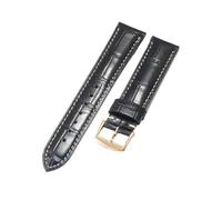 NFJNFCF Butterfly Buckle Needle Buckle Genuine Cow Leather Watchband 18 19 20 21 22mm Compatible With Longines Presence Master Collection Moonphase(Black-RS-K26,20mm)