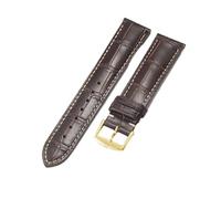 NFJNFCF Butterfly Buckle Needle Buckle Genuine Cow Leather Watchband 18 19 20 21 22mm Compatible With Longines Presence Master Collection Moonphase(Brown-GD-K26,20mm)