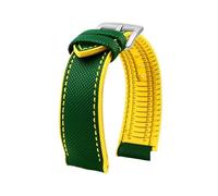 NFJNFCF Canvas Nylon Rubber Strap 20mm 22mm Compatible With TAG HEUER F1 Gulf Racing Submarine Omega Seahorse Series Men Watch Accessories(Green yellow-S,19mm)