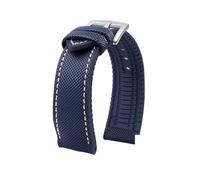 NFJNFCF Canvas Nylon Rubber Strap 20mm 22mm Compatible With TAG HEUER F1 Gulf Racing Submarine Omega Seahorse Series Men Watch Accessories(Blue white-S,20mm)