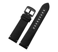 NFJNFCF Canvas Real Leather Watch Strap Compatible With Mido M026.629/430 Ocean Star M042.430 Navigator Helmsman Breathable Nylon Watchband 22m Belt(Black black)