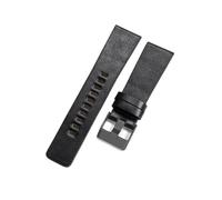 NFJNFCF Clear Texture, Smooth And Comfortable Cow Leather Watchbands Compatible With Diesel Dz7332 Dz7314 Dz7311 Sweatproof Strap 22 24 26 28 30mm(Black-Black-K3,22mm)