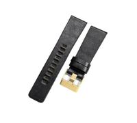 NFJNFCF Clear Texture, Smooth And Comfortable Cow Leather Watchbands Compatible With Diesel Dz7332 Dz7314 Dz7311 Sweatproof Strap 22 24 26 28 30mm(Black-Golden-K3,28mm)