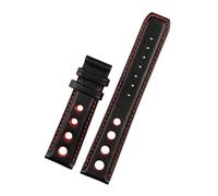 NFJNFCF Compatible With 1853 Tissot T91 Racing Sports Series PRS516 T044 Genuine Leather Strap With Butterfly Buckle Bracelet Men's 20mm Watchband(Black red-NO)