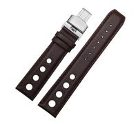 NFJNFCF Compatible With 1853 Tissot T91 Racing Sports Series PRS516 T044 Genuine Leather Strap With Butterfly Buckle Bracelet Men's 20mm Watchband(Brown brown-silver)