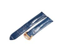 NFJNFCF Compatible With Cartier Watch Strap London Men's And Women's Genuine Cow Leather Flat Interface Solid Steel Buckle Bracelet 16 17 18 20(Blue-Rose-Z4,20mm)