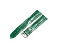 NFJNFCF Compatible With Cartier Watch Strap London Men's And Women's Genuine Cow Leather Flat Interface Solid Steel Buckle Bracelet 16 17 18 20(Green-Steel-Z4,22mm)