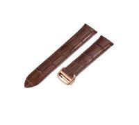 NFJNFCF Compatible With Cartier Watch Strap London Men's And Women's Genuine Cow Leather Flat Interface Solid Steel Buckle Bracelet 16 17 18 20(Brown-Rose-Z4,18mm)