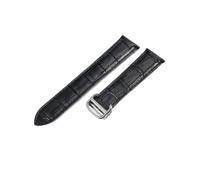 NFJNFCF Compatible With Cartier Watch Strap London Men's And Women's Genuine Cow Leather Flat Interface Solid Steel Buckle Bracelet 16 17 18 20(Black-Steel-Z4,22mm)