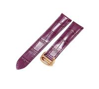 NFJNFCF Compatible With Cartier Watch Strap London Men's And Women's Genuine Cow Leather Flat Interface Solid Steel Buckle Bracelet 16 17 18 20(Purple-Rose-Z4,22mm)