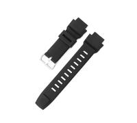 NFJNFCF Compatible With Casio PRO TREK Series Lightweight Breathable 18mm Silicone Watch Strap Black With Special Convex Interface And Steel Buckle(Black-Steel-K5)