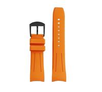 NFJNFCF Compatible With Citizen Skyhawk The Second Generation JY8074 JY8085 Fashion Movement Rubber Watch Strap 22mm Man Curved Arc Mouth Watchband(BLACK WHITE,20mm)