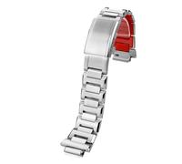 NFJNFCF Compatible With DW-5600 Stainless Steel Watch Strap Case Compatible With G-SHOCK 3229 Casio DW5600 GW-B5600 GW-M5610 Modified Red Bottom Bezel Watchband(Silver strap,5610 Series)