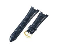 NFJNFCF Compatible With Patek Philippe Nautilus Serie Leather Strap 5712G 5726A-001 Special Notch PP Men‘s Cowhide Wear-resisting Watchbands 25mm(Blue-GD-K20)