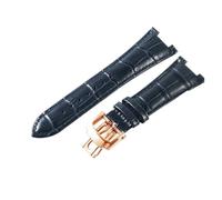 NFJNFCF Compatible With Patek Philippe Nautilus Serie Leather Strap 5712G 5726A-001 Special Notch PP Men‘s Cowhide Wear-resisting Watchbands 25mm(Blue-RS-Z21)