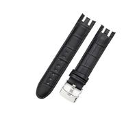 NFJNFCF Compatible With Swatch Cowhide Butterfly Buckle Watches Soft Comfortable Accessories Men 21mm Yrs403 412 402G Arc Interface Watchbands(Black(ZJ)-Steel-K30)