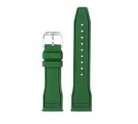 NFJNFCF Compatible With Union Belize Series D009.427 Red Yellow White Panda Montblanc 1858 Northern And Southern Hemisphere Fluororubber Watch Strap(Green-steel pin,22mm)