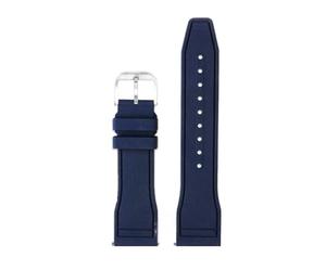 NFJNFCF Compatible With Union Belize Series D009.427 Red Yellow White Panda Montblanc 1858 Northern And Southern Hemisphere Fluororubber Watch Strap(Dark blue-sk pin,21mm)