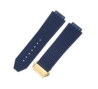 NFJNFCF Compatible With Yubo Big Bang Classic Fusion Series Exquisite Elastic Comfortable Waterproof Watchbands Black Blue White 26x19mm(Blue-Golden-Z2)