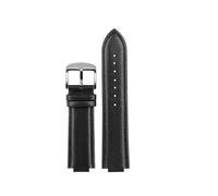 NFJNFCF Cowhide Leather Watch Strap Compatible With Casio Edifice EFB-680D-2A ECB-10D Leather Strap Men's Watchband Convex Interface Bracelet 14mm(Black silver A)