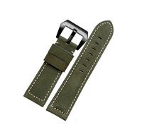 NFJNFCF Dark Brown Frosted Vintage Leather Watch Strap Compatible With Panerai JEEP Seiko Breitling Diesel Men's Watchband 22mm 24mm 26mm Blue Khak(Green Black clasp,20mm width)