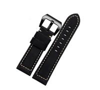 NFJNFCF Dark Brown Frosted Vintage Leather Watch Strap Compatible With Panerai JEEP Seiko Breitling Diesel Men's Watchband 22mm 24mm 26mm Blue Khak(Black Black clasp,22mm width)