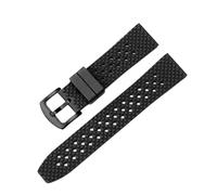 NFJNFCF Fluorine Rubber Watch Band 18mm 20mm 22mm 24mm Quick Release Strap Customized Sport Diving Bracelet Compatible With Each Watches(Black-Black Buckle,24mm)