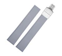 NFJNFCF Fluororubber Watch Strap Flat Interface Fashion Quick Release Universal Watchband Compatible With CTS FKM Rubber Watch Strap(Grey-silver,20mm)