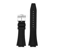 NFJNFCF GA-2100 Watch Band Compatible With Casio GBM-2100/GM-2100/GA-B2100 Series Quick Release Protruding Rubber Watch Band Strap Bracelet 16mm(Black-silver pin)